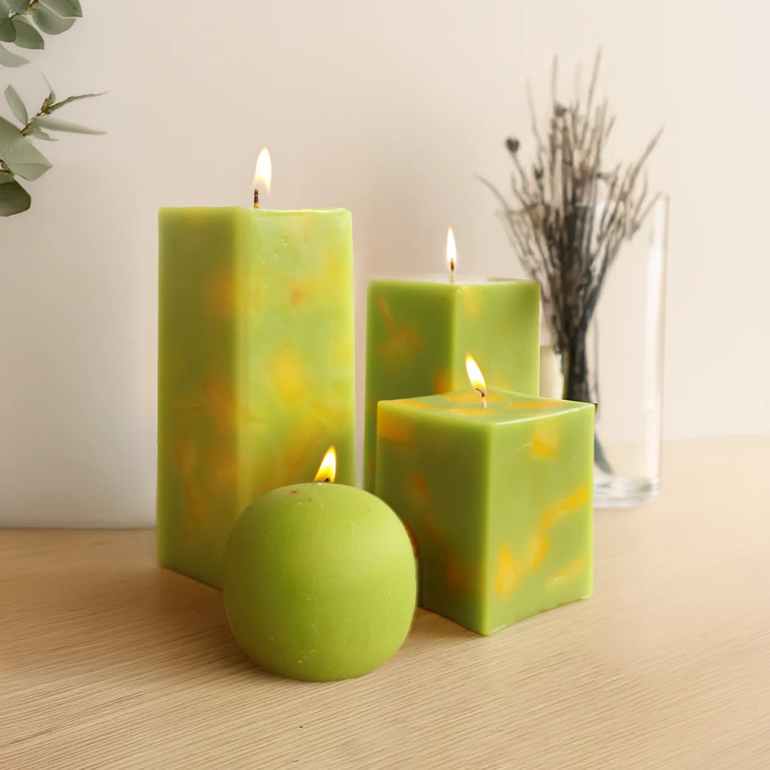 Set Velas Cuadradas x3 + Esfera