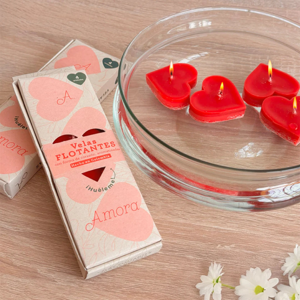 Velas Flotantes Corazón x4